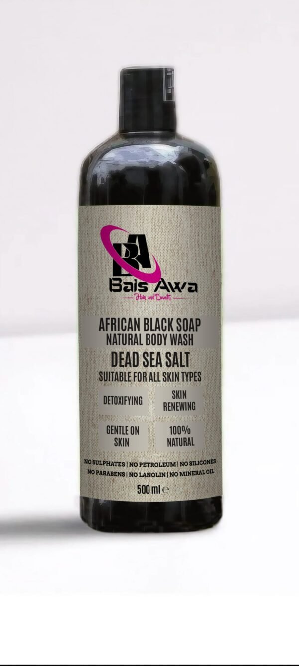 African Black Soap Natural Body Wash Dead Sea Salt
