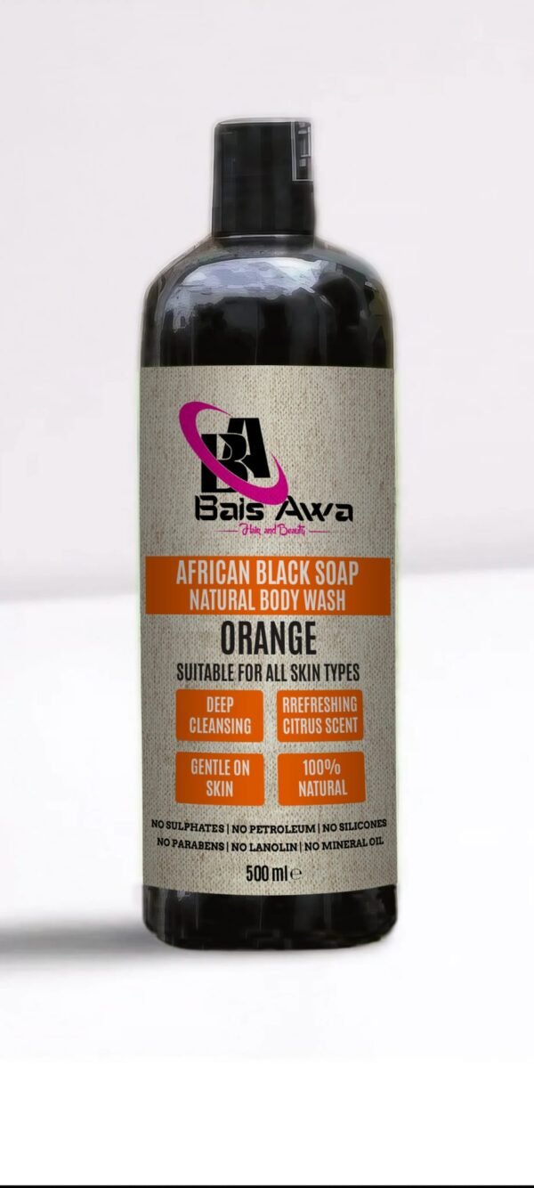 African Black Soap Natural Body Wash Orange