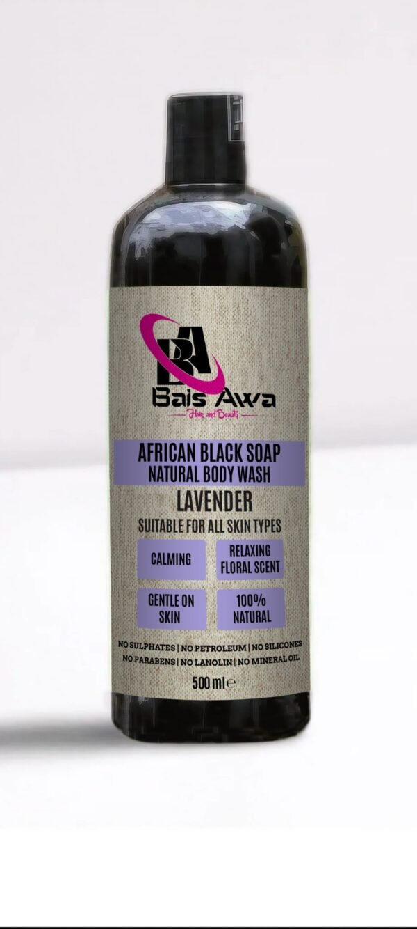 African Black Soap Natural Body Wash Lavender