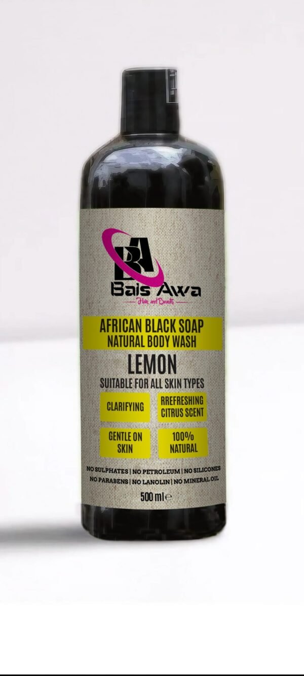 African Black Soap Natural Body Wash Lemon