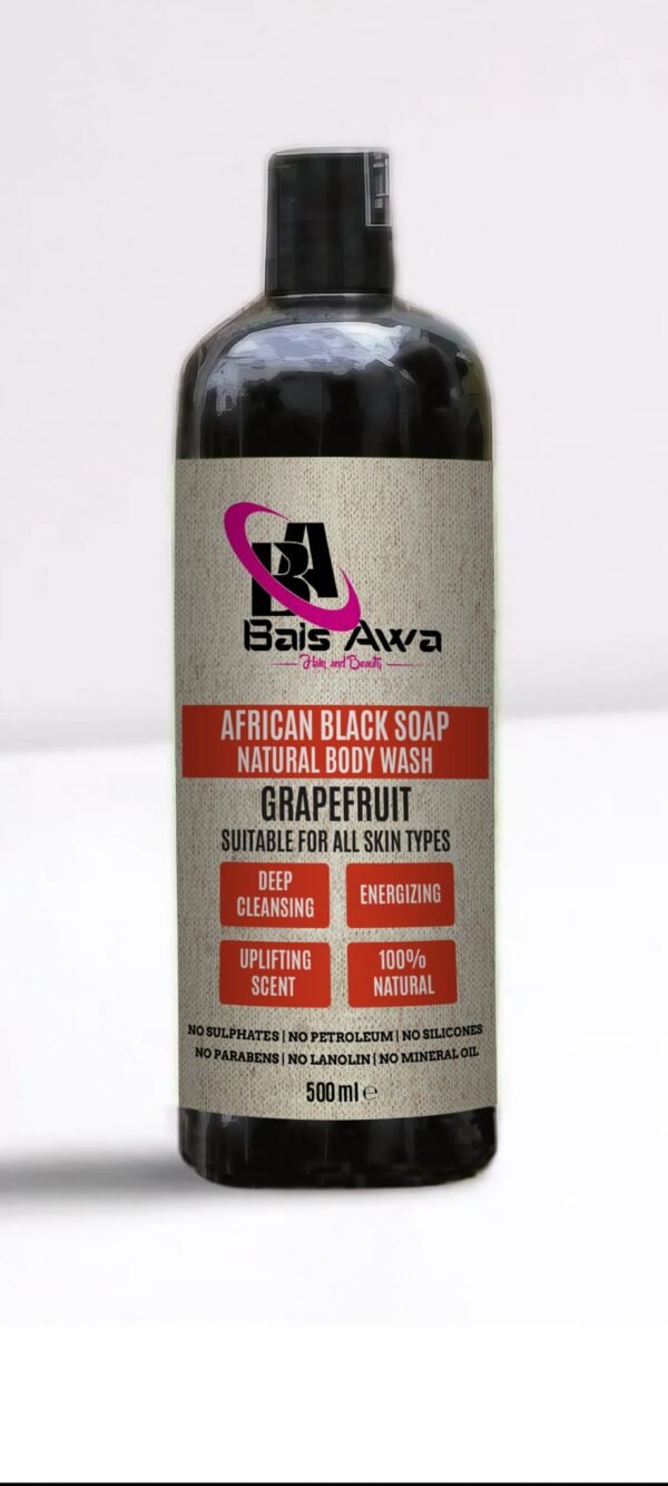 African Black Soap Natural Body Wash Grapefruit